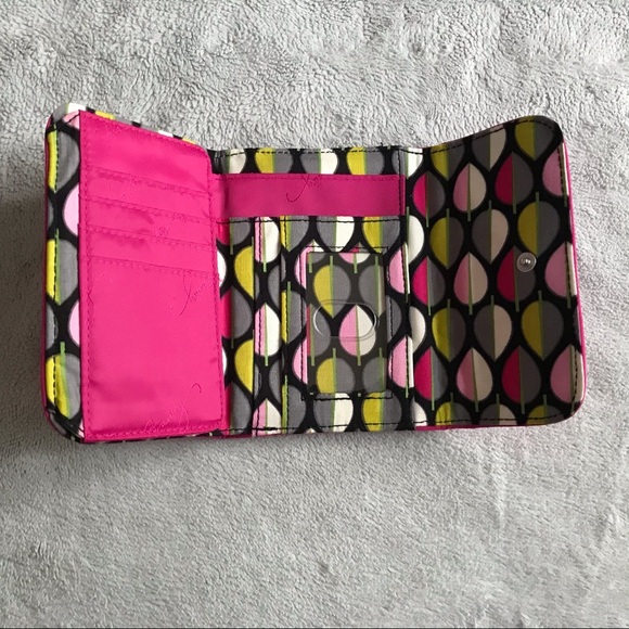 Vera Bradley Iconic Riley Flap Wallet Fuchsia Pink - Picture 8 of 15